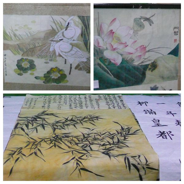 展出的书画作品